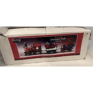 Sterling‎ 3 Piece Resin  Santa, Snowman and Tree Christmas Train Set.
